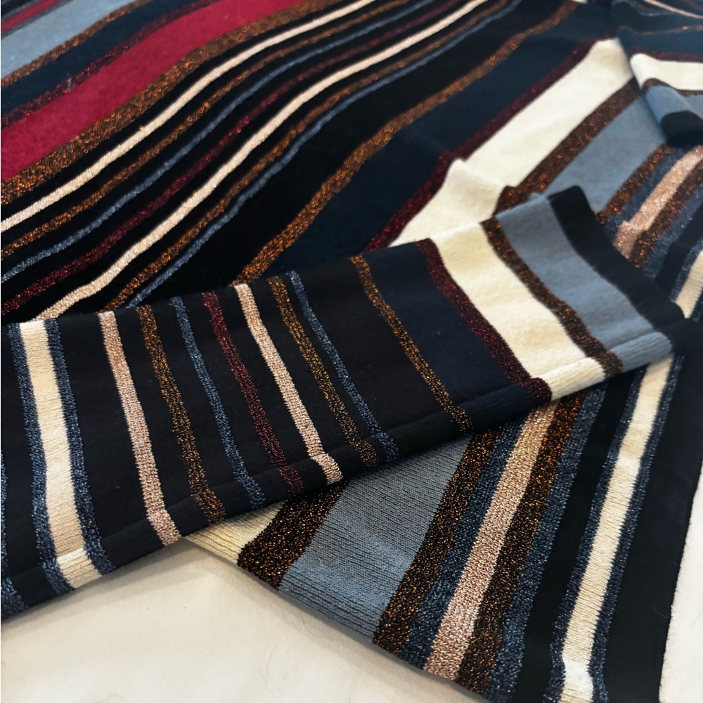 Veronica Beard Striped Crewneck Sweater in Navy, Light Blue, Rust & Cream - Picture 11 of 13